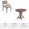 image:imageMartha Stewart Bedford 5 Piece Indoor Outdoor Aluminum Patio Set 36 Round Trestle Base Table 4 Stackable Chairs Brown Brushed Woodgrain Cream Seat CushionsBrown