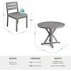 image:imageMartha Stewart Bedford 5 Piece Indoor Outdoor Aluminum Patio Set 36 Round Trestle Base Table 4 Stackable Chairs Brown Brushed Woodgrain Cream Seat CushionsGrey