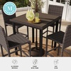 image:imageMartha Stewart Bedford 5Piece IndoorOutdoor Bar Height Set with 4 Patio Bar Stools and Bar Height Table with Faux Wood Top and Rattan Wicker Finish in BrownBrown