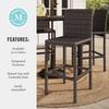 image:imageMartha Stewart Bedford 5Piece IndoorOutdoor Bar Height Set with 4 Patio Bar Stools and Bar Height Table with Faux Wood Top and Rattan Wicker Finish in BrownBrown