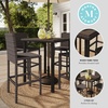 image:imageMartha Stewart Bedford 5Piece IndoorOutdoor Bar Height Set with 4 Patio Bar Stools and Bar Height Table with Faux Wood Top and Rattan Wicker Finish in BrownBrown