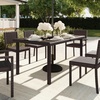 image:imageMartha Stewart Bedford 62 IndoorOutdoor Patio Table with Faux Wood Top and Rattan Wicker Finish in GrayBrown