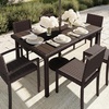 image:imageMartha Stewart Bedford 62 IndoorOutdoor Patio Table with Faux Wood Top and Rattan Wicker Finish in GrayBrown