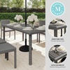 image:imageMartha Stewart Bedford 62 IndoorOutdoor Patio Table with Faux Wood Top and Rattan Wicker Finish in GrayBrown