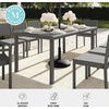 image:imageMartha Stewart Bedford 62 IndoorOutdoor Patio Table with Faux Wood Top and Rattan Wicker Finish in GrayBrown