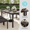 image:imageMartha Stewart Bedford 62 IndoorOutdoor Patio Table with Faux Wood Top and Rattan Wicker Finish in GrayBrown