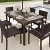 image:imageMartha Stewart Bedford 62 IndoorOutdoor Patio Table with Faux Wood Top and Rattan Wicker Finish in GrayBrown