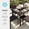 image:imageMartha Stewart Bedford 62 IndoorOutdoor Patio Table with Faux Wood Top and Rattan Wicker Finish in GrayBrown