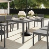 image:imageMartha Stewart Bedford 62 IndoorOutdoor Patio Table with Faux Wood Top and Rattan Wicker Finish in GrayBrown