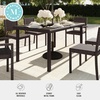 image:imageMartha Stewart Bedford 62 IndoorOutdoor Patio Table with Faux Wood Top and Rattan Wicker Finish in GrayBrown
