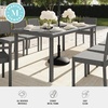 image:imageMartha Stewart Bedford 62 IndoorOutdoor Patio Table with Faux Wood Top and Rattan Wicker Finish in GrayGrey