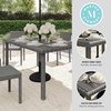 image:imageMartha Stewart Bedford 62 IndoorOutdoor Patio Table with Faux Wood Top and Rattan Wicker Finish in GrayGrey