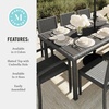 image:imageMartha Stewart Bedford 62 IndoorOutdoor Patio Table with Faux Wood Top and Rattan Wicker Finish in GrayGrey