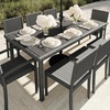 image:imageMartha Stewart Bedford 62 IndoorOutdoor Patio Table with Faux Wood Top and Rattan Wicker Finish in GrayGrey
