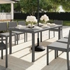 image:imageMartha Stewart Bedford 62 IndoorOutdoor Patio Table with Faux Wood Top and Rattan Wicker Finish in GrayGrey