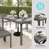 image:imageMartha Stewart Bedford 62 IndoorOutdoor Patio Table with Faux Wood Top and Rattan Wicker Finish in GrayGrey