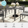 image:imageMartha Stewart Bedford 62 IndoorOutdoor Patio Table with Faux Wood Top and Rattan Wicker Finish in GrayGrey