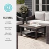 image:imageMartha Stewart Bedford IndoorOutdoor Patio Coffee Table with Lower Shelf Faux Wood Top and Rattan Wicker Finish in GrayBrown