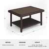 image:imageMartha Stewart Bedford IndoorOutdoor Patio Coffee Table with Lower Shelf Faux Wood Top and Rattan Wicker Finish in GrayBrown