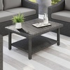 image:imageMartha Stewart Bedford IndoorOutdoor Patio Coffee Table with Lower Shelf Faux Wood Top and Rattan Wicker Finish in GrayGrey
