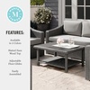 image:imageMartha Stewart Bedford IndoorOutdoor Patio Coffee Table with Lower Shelf Faux Wood Top and Rattan Wicker Finish in GrayGrey