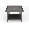 image:imageMartha Stewart Bedford IndoorOutdoor Patio Coffee Table with Lower Shelf Faux Wood Top and Rattan Wicker Finish in GrayGrey