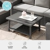 image:imageMartha Stewart Bedford IndoorOutdoor Patio Coffee Table with Lower Shelf Faux Wood Top and Rattan Wicker Finish in GrayGrey