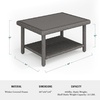 image:imageMartha Stewart Bedford IndoorOutdoor Patio Coffee Table with Lower Shelf Faux Wood Top and Rattan Wicker Finish in GrayGrey
