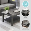 image:imageMartha Stewart Bedford IndoorOutdoor Patio Coffee Table with Lower Shelf Faux Wood Top and Rattan Wicker Finish in GrayGrey