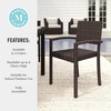 image:imageMartha Stewart Bedford IndoorOutdoor Stackable Patio Armchair with Rattan Wicker Finish in GrayBrown