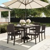 image:imageMartha Stewart Bedford IndoorOutdoor Stackable Patio Chair with Rattan Wicker Finish in GrayBrown