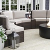 image:imageMartha Stewart Bedford IndoorOutdoor Tapered Patio Side Table with Inset Tempered Glass Top and Rattan Wicker Finish in BrownBrown