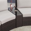 image:imageMartha Stewart Bedford IndoorOutdoor Tapered Patio Side Table with Inset Tempered Glass Top and Rattan Wicker Finish in BrownBrown