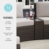image:imageMartha Stewart Bedford IndoorOutdoor Tapered Patio Side Table with Inset Tempered Glass Top and Rattan Wicker Finish in BrownBrown
