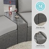 image:imageMartha Stewart Bedford IndoorOutdoor Tapered Patio Side Table with Inset Tempered Glass Top and Rattan Wicker Finish in BrownGrey