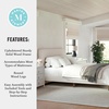 image:imageMartha Stewart Britta Platform Bed with Headboard amp Footboard Faux Linen Upholstery with Piping Detail Rounded Headboard No Box Spring Needed Full GrayBeige FabricWalnut Legs