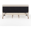 image:imageMartha Stewart Britta Platform Bed with Headboard amp Footboard Faux Linen Upholstery with Piping Detail Rounded Headboard No Box Spring Needed Full GrayBeige FabricWalnut Legs