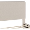 image:imageMartha Stewart Britta Platform Bed with Headboard amp Footboard Faux Linen Upholstery with Piping Detail Rounded Headboard No Box Spring Needed Full GrayBeige FabricWalnut Legs
