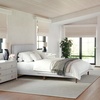 image:imageMartha Stewart Britta Platform Bed with Headboard amp Footboard Faux Linen Upholstery with Piping Detail Rounded Headboard No Box Spring Needed Full GrayGray FabricWalnut Legs