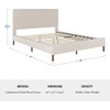 image:imageMartha Stewart Britta Platform Bed with Headboard amp Footboard Faux Linen Upholstery with Piping Detail Rounded Headboard No Box Spring Needed Full GrayBeige FabricWalnut Legs