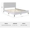 image:imageMartha Stewart Britta Platform Bed with Headboard amp Footboard Faux Linen Upholstery with Piping Detail Rounded Headboard No Box Spring Needed Full GrayGray FabricWalnut Legs
