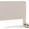 image:imageMartha Stewart Britta Platform Bed with Headboard amp Footboard Faux Linen Upholstery with Piping Detail Rounded Headboard No Box Spring Needed Full GrayBeige FabricWalnut Legs