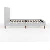 image:imageMartha Stewart Britta Platform Bed with Headboard amp Footboard Faux Linen Upholstery with Piping Detail Rounded Headboard No Box Spring Needed Full GrayGray FabricWalnut Legs