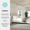 image:imageMartha Stewart Britta Platform Bed with Headboard amp Footboard Faux Linen Upholstery with Piping Detail Rounded Headboard No Box Spring Needed Full GrayBeige FabricWalnut Legs