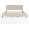 image:imageMartha Stewart Britta Platform Bed with Headboard amp Footboard Faux Linen Upholstery with Piping Detail Rounded Headboard No Box Spring Needed Full GrayBeige FabricWalnut Legs