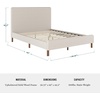 image:imageMartha Stewart Britta Platform Bed with Headboard amp Footboard Faux Linen Upholstery with Piping Detail Rounded Headboard No Box Spring Needed Full GrayBeige FabricWalnut Legs