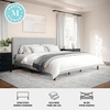 image:imageMartha Stewart Britta Platform Bed with Headboard amp Footboard Faux Linen Upholstery with Piping Detail Rounded Headboard No Box Spring Needed Full GrayGray FabricWalnut Legs