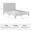 image:imageMartha Stewart Britta Platform Bed with Headboard amp Footboard Faux Linen Upholstery with Piping Detail Rounded Headboard No Box Spring Needed Full GrayGray FabricWalnut Legs