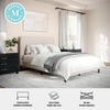 image:imageMartha Stewart Britta Platform Bed with Headboard amp Footboard Faux Linen Upholstery with Piping Detail Rounded Headboard No Box Spring Needed Full GrayBeige FabricWalnut Legs