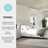 image:imageMartha Stewart Britta Platform Bed with Headboard amp Footboard Faux Linen Upholstery with Piping Detail Rounded Headboard No Box Spring Needed Full GrayBeige FabricWalnut Legs